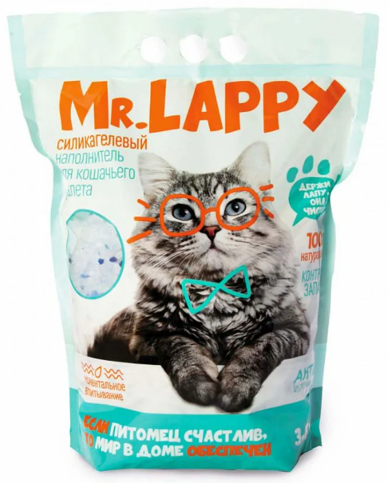 Наполнитель Mr Lappy силикагелевый 3,8 л