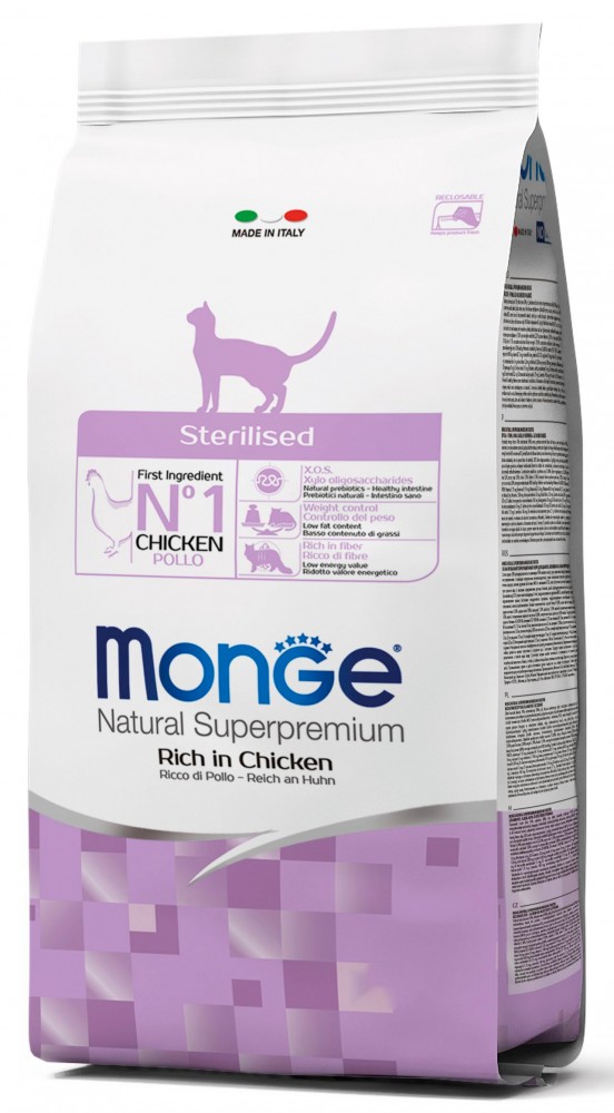 Корм сухой Monge Cat Sterilized корм для стерилизованных кошек с курицей 1,5 кг