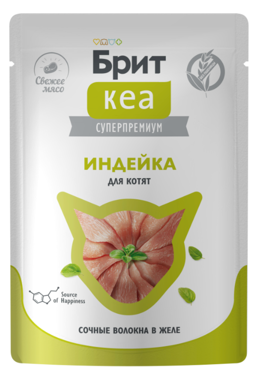 БРИТ КЕА, Пауч для котят, Индейка: ЖЕЛЕ 75 г