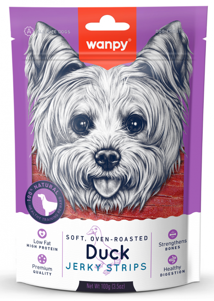Wanpy Dog утиная соломка 100 г для собак