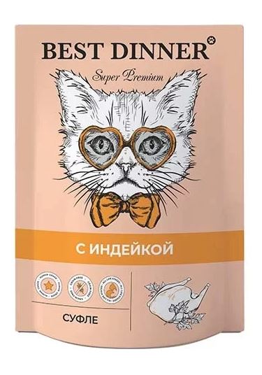 Влажный корм Best Dinner Cуфле с индейкой 85 г
