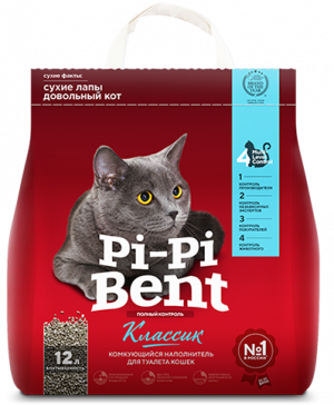 Наполнитель Pi-Pi-Bent комкующийся "Классик" 5 кг