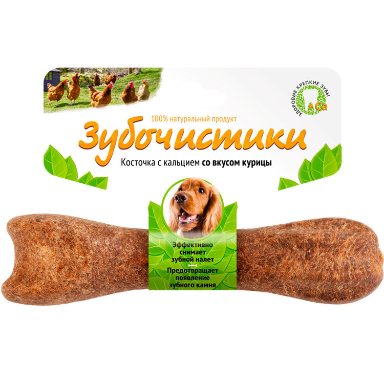 Лакомство для собак средних пород Косточка с кальцием со вкусом Курицы, 1 шт./95 г.