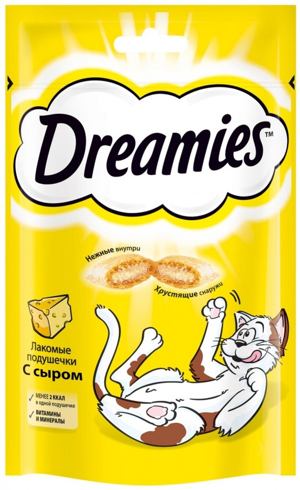 Лакомство Dreamies подушечки с СЫРОМ для кошек 60 г