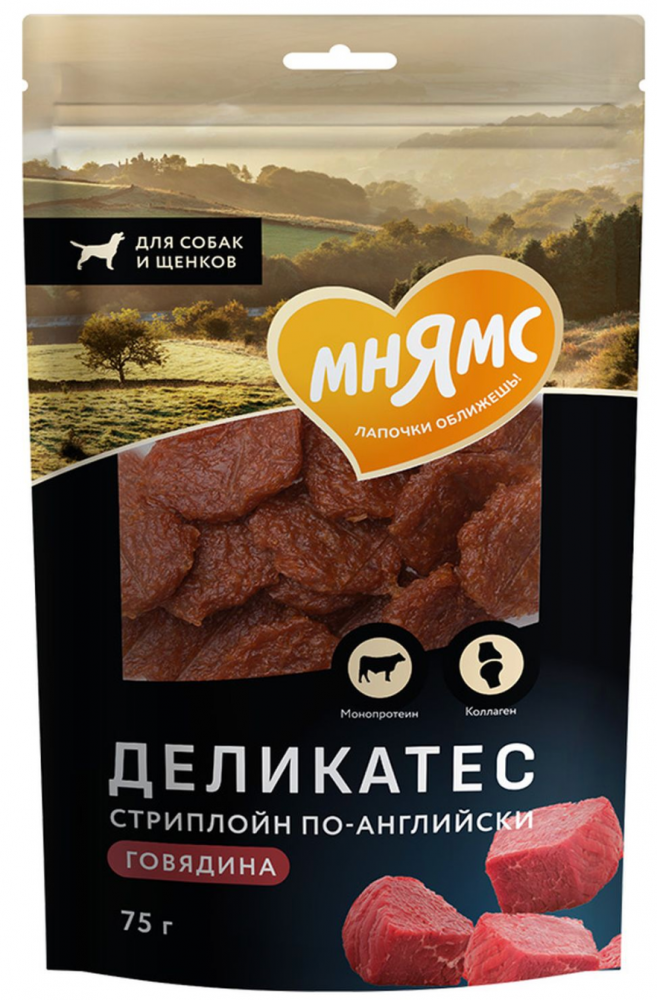 Мнямс Лакомство для собак "Стриплойн по-английски" 75 г