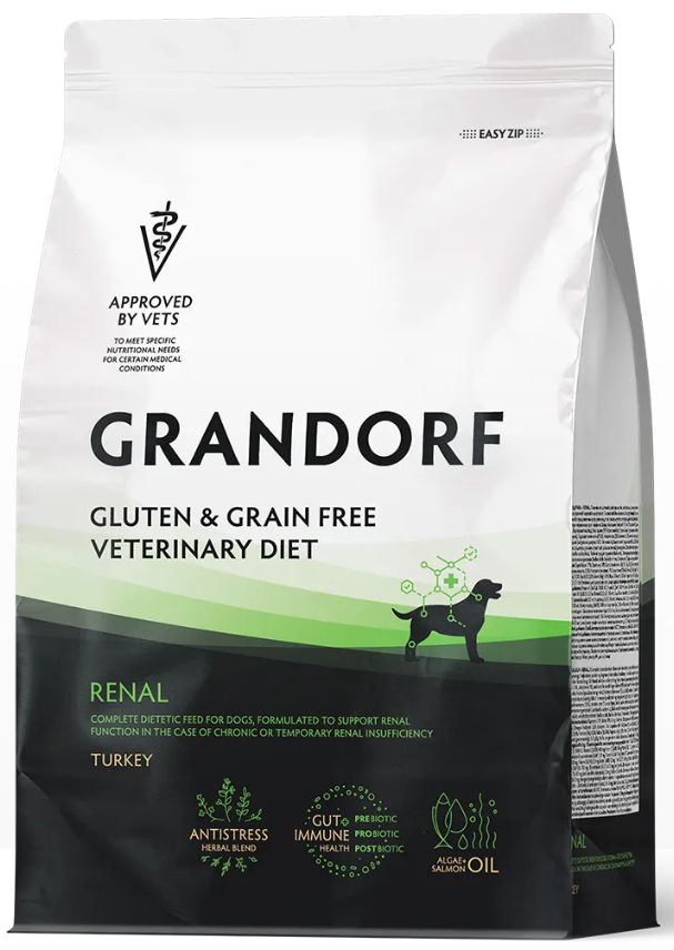 Корм Grandorf VET RENAL для поддержания функции почек при хронической болезни почек  для собакn