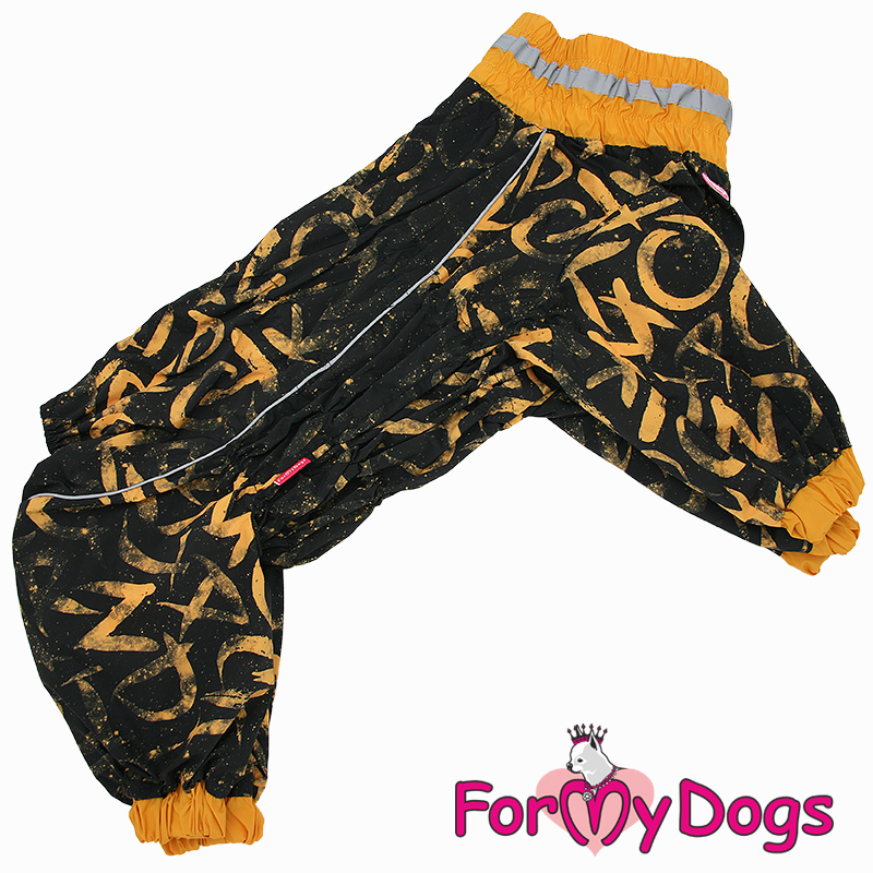 ForMyDogs Комбинезон ТЕПЛЫЙ черно/желтый для девочек C1 55*75см