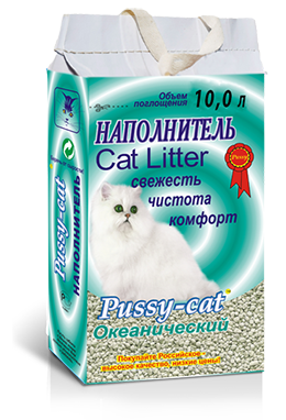 Наполнитель Pussy-Cat впитывающий Pussy-Cat "Океанический"  10 л