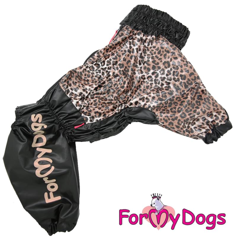 ForMyDogs Комбинезон ДОЖДЕВИК для собак Лео черно/коричневый для мальчиков (A0) 35*55 ми