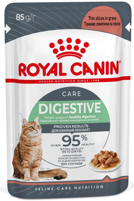 Влажный корм для кошек Royal Canin Digest sensitive кусочки в соусе "Отличное пищеварение" 85 г