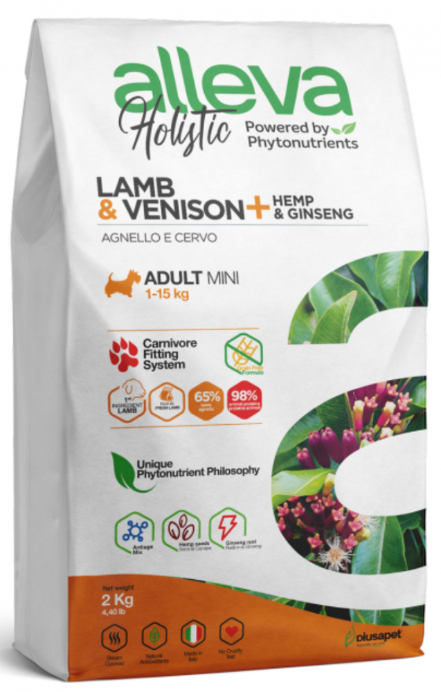 Корм Alleva Holistic Adult Mini Lamb &amp; Venison для собак малых пород, ягненок и оленина 2 кг