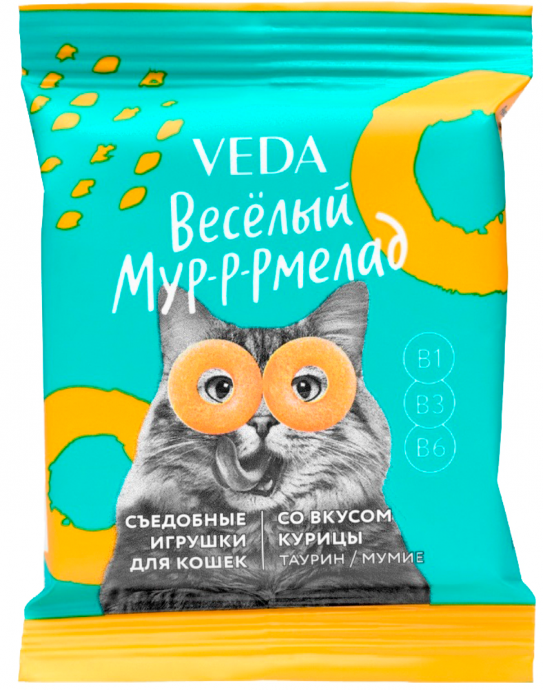 Лакомство Веда Мармелад Курица 6 г для кошек