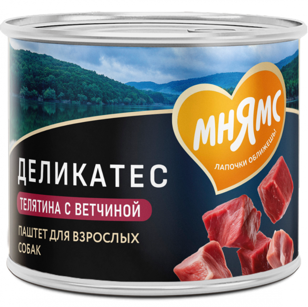 Консерва Мнямс Деликатес из телятины с ветчиной "Террин по-версальски" для собак 200 г: ПАШТЕТ