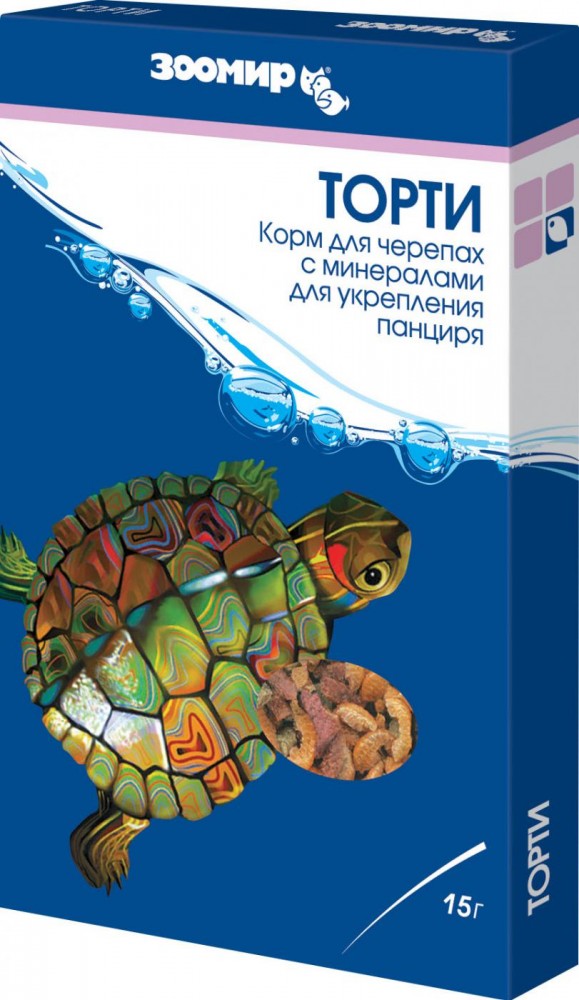 Корм Зоомир для водных черепах с минералами "Торти", 15 г