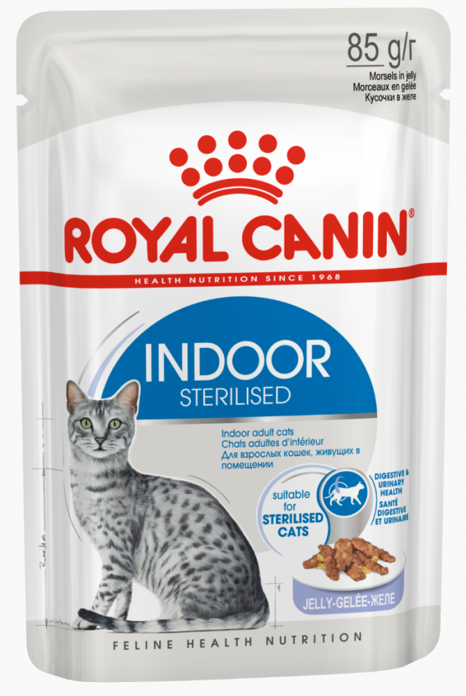 Влажный корм для стерилизованных кошек Royal Canin Indoor Sterilised Gravy кусочки в желе 85 г