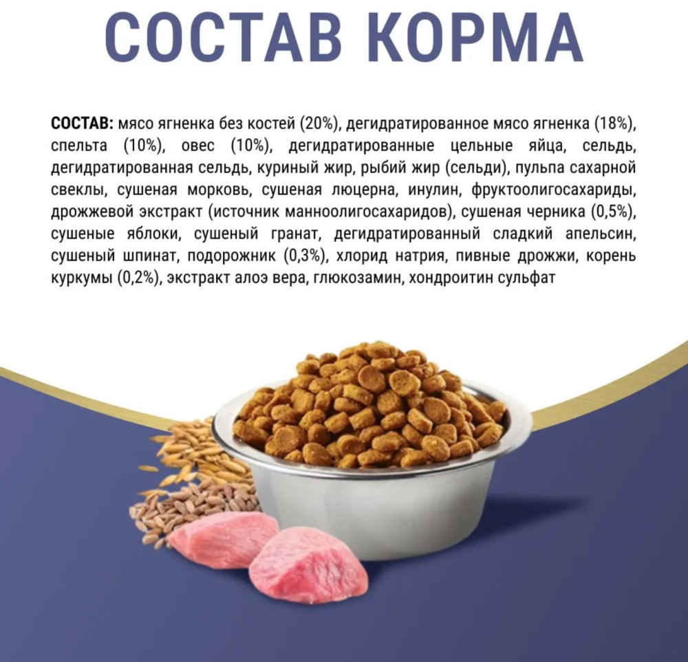Сухой корм для собак Farmina ND низкозерновой для средних и крупных пород с ягненок с черникой